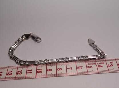 Srebrna bransoletka ciekawy wzór ryflowane sztabki  18.5 cm.