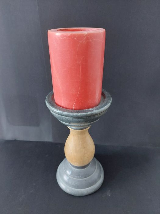 Candelabro em madeira epedra sabão  PTMD