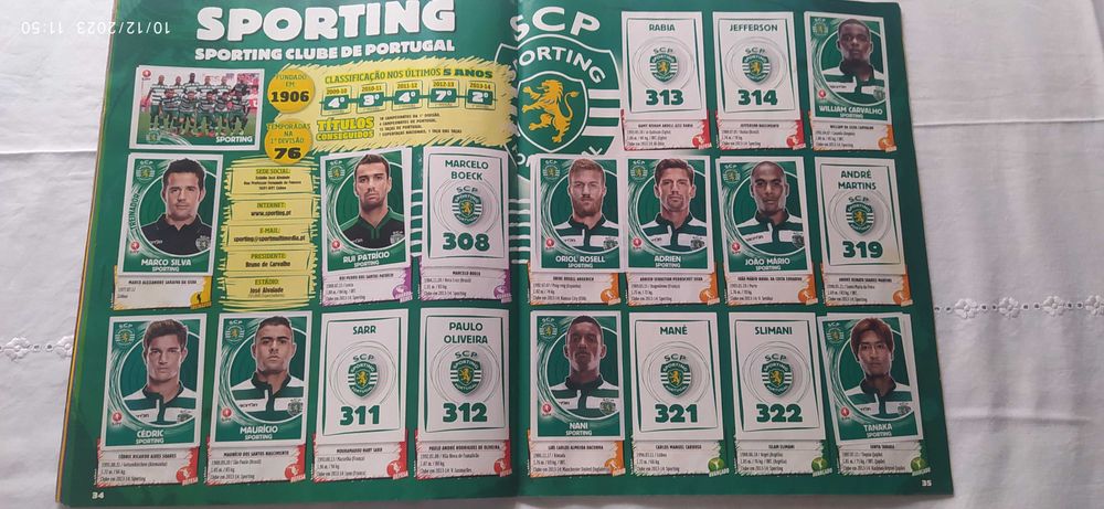 Caderneta Panini INCOMPLETA Futebol Primeira Liga 2014-15