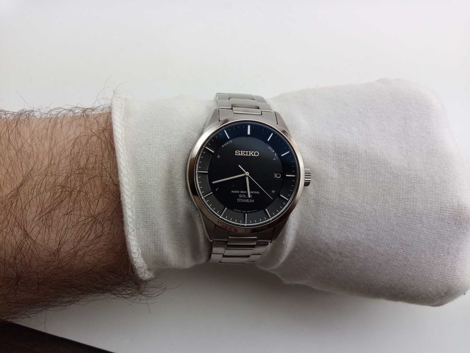 Мужские часы Seiko Solar SBTM211 титан радиоконтроль сапфир Japan made