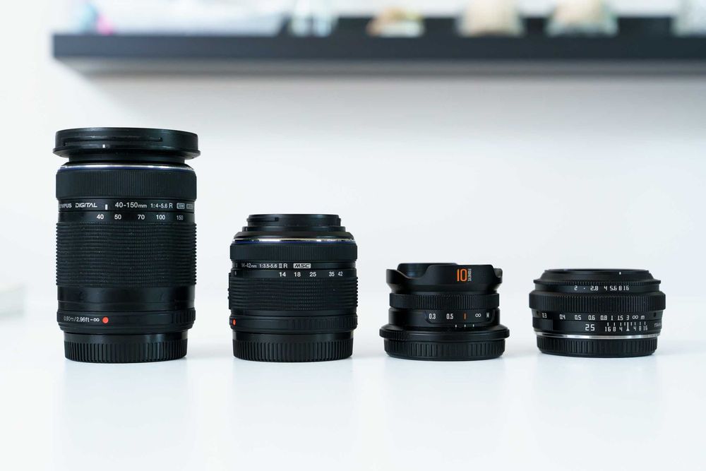 Olympus PEN E-PL9 oraz 4 obiektywy w zestawie.