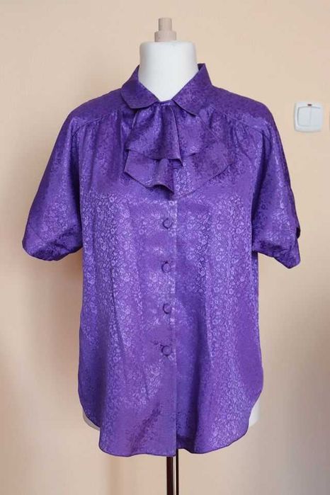 Bluzka koszulowa fioletowa rozmiar L
