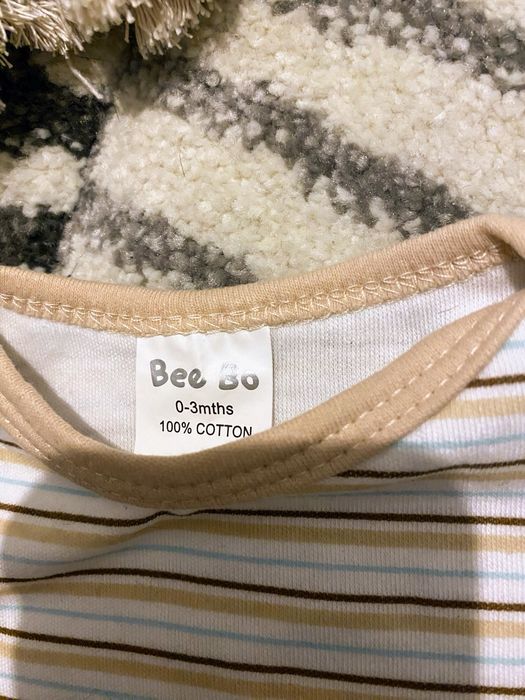 Bee bo zestaw niemowlęcy body 56 buciki niechodki skarpetki