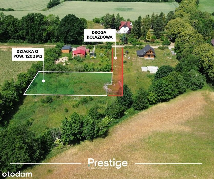 Działka 1202 m² w spokojnej osadzie Krężołki - blisko Ustki