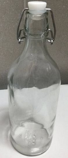 Garrafa IKEA vidro c/ tampa, transparent,1L, Nova!