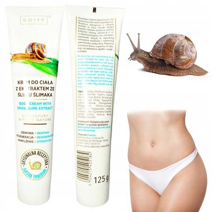 Krem Do Ciała z Ekstraktem ze Śluzu Ślimaka 125g 1+1 gratis