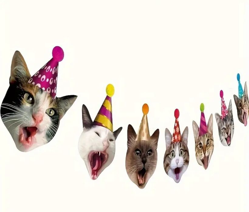 Набор для праздника набір для святкування гірлянда шарики топери кіт