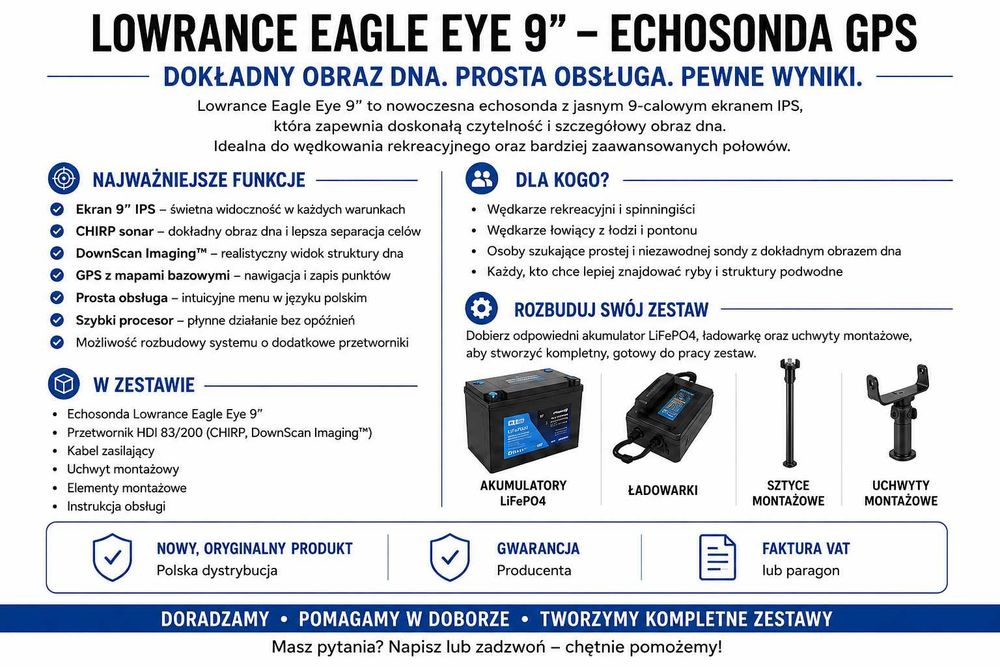 Lowrance Eagle Eye 9” LIVE – echosonda GPS + Live + CHIRP + DownScan