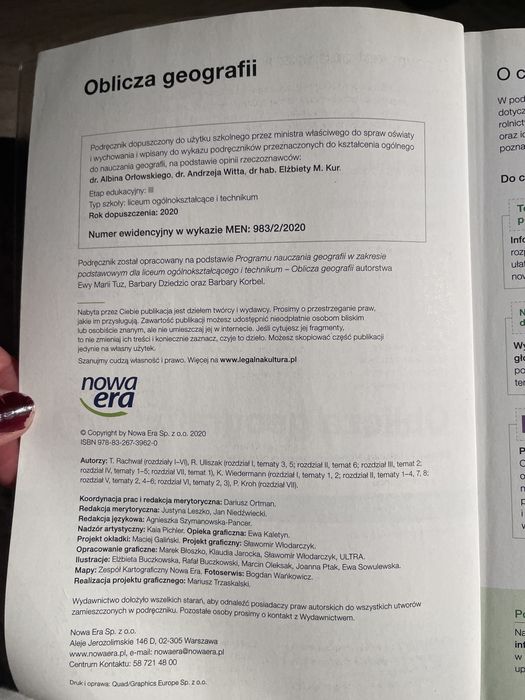 Podręcznik geografia Nowa Era klasa 2 liceum technikum