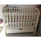 Детская кроватка с маятником и ящиком | Бук | 120×60