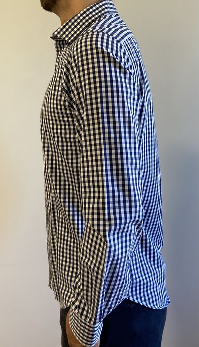 Camisa quadrados azuis e brancos tamanho M