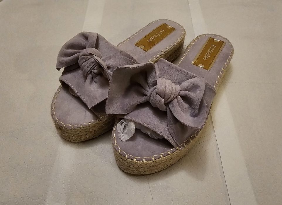 Klapki damskie I love DeeZee z kokardą – różowe, nowe 37