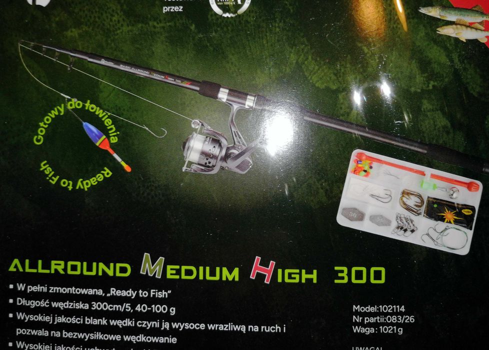 Wędka uniwersalna Medium Hight 300 40-100g teleskopowa spławik / grunt