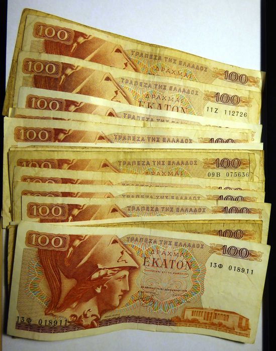 Banknot 100 Drahm , 1978 Grecja