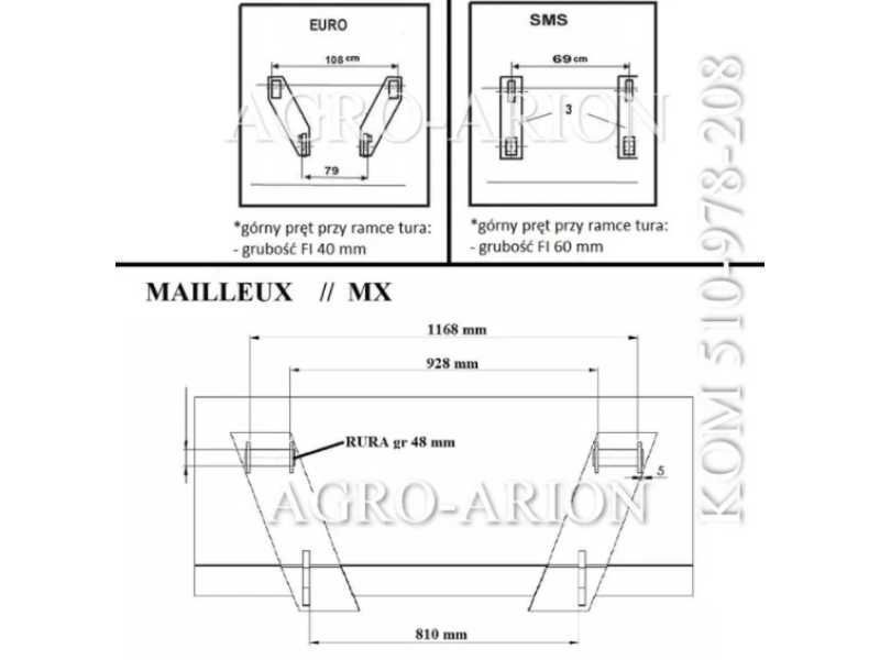 Paleciak widły do palet-karetka 2 tony-120cm EURO-SMS-MX-mailleux-nowe