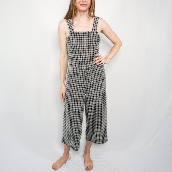 Zara комбинезон ромпер в черно-белую клетку
