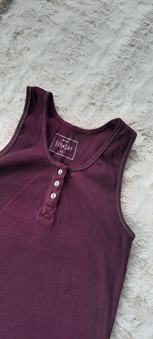 Bordowy/śliwkowy top Sinsay rozmiar XS