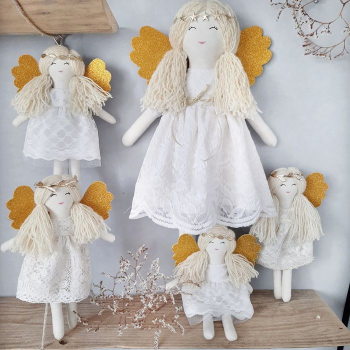 Lalka Anioł Aniołek hamdmade Na Chrzest Komunię 60cm