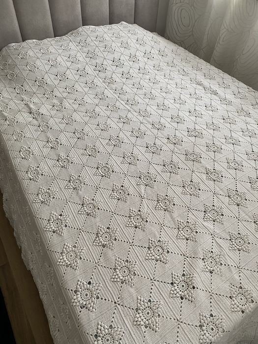 Colcha cama crochê