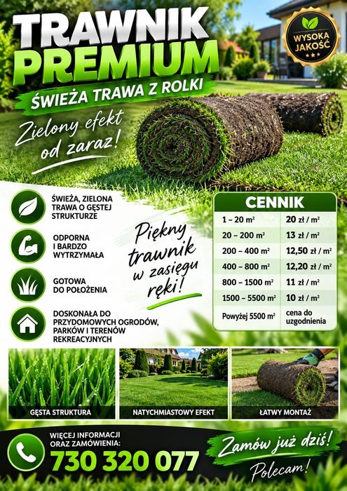 Trawa z Rolki Premium ! Producent ! Nawozy ! Kosiarki ! Doradztwo !