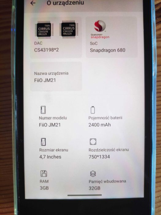 Fiio JM21 DAP, Hi-res