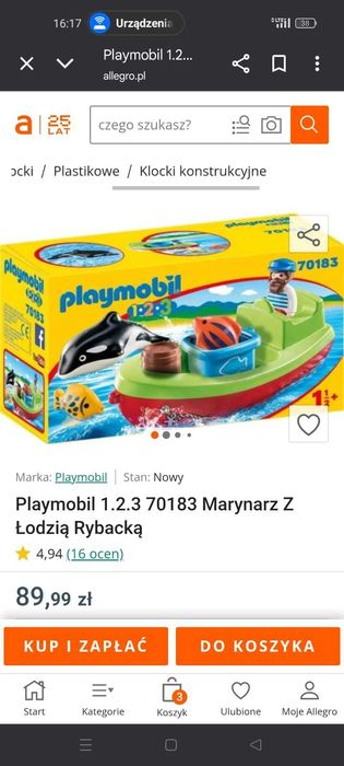 Playmobile Aqua 1.2.3 + Marynarz z łódką