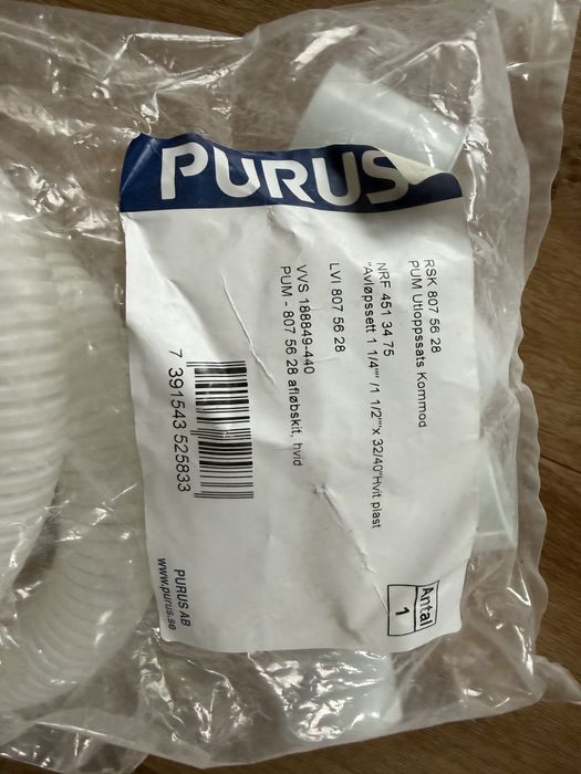 Purus zestaw odplywowy z rurą elstyczną