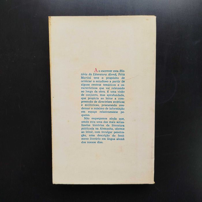 História da Literatura Alemã do romantismo a actualidade - F. Martini