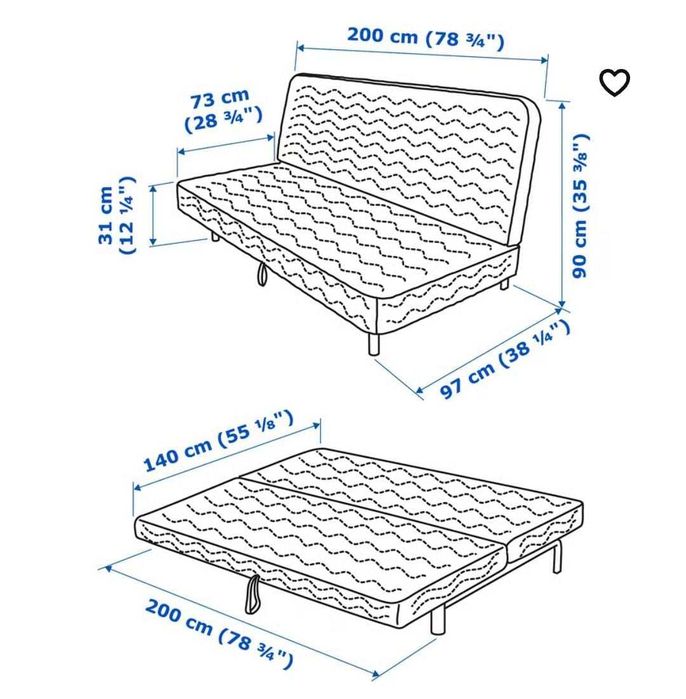 2 Sofas Cama cinzentos. Pouco tempo de uso. Em estado de novo. Montado.