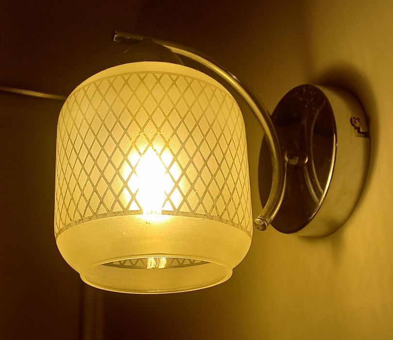 Kinkiety Lampy para 2 kolor srebrny ze szklanym kloszem