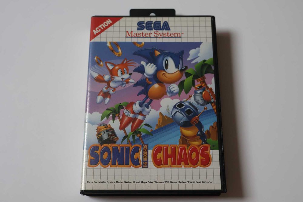 Gra Sonic The Hedgehog Chaos na konsolę Sega Master System wersja PAL, 3xAngielski, Komplet (CiB), Stan Dobry Plus