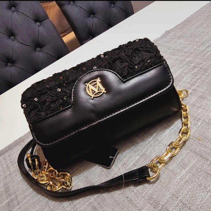 Torebka listonoszka kopertówka Massimo Contti skóra ekologiczna czarny