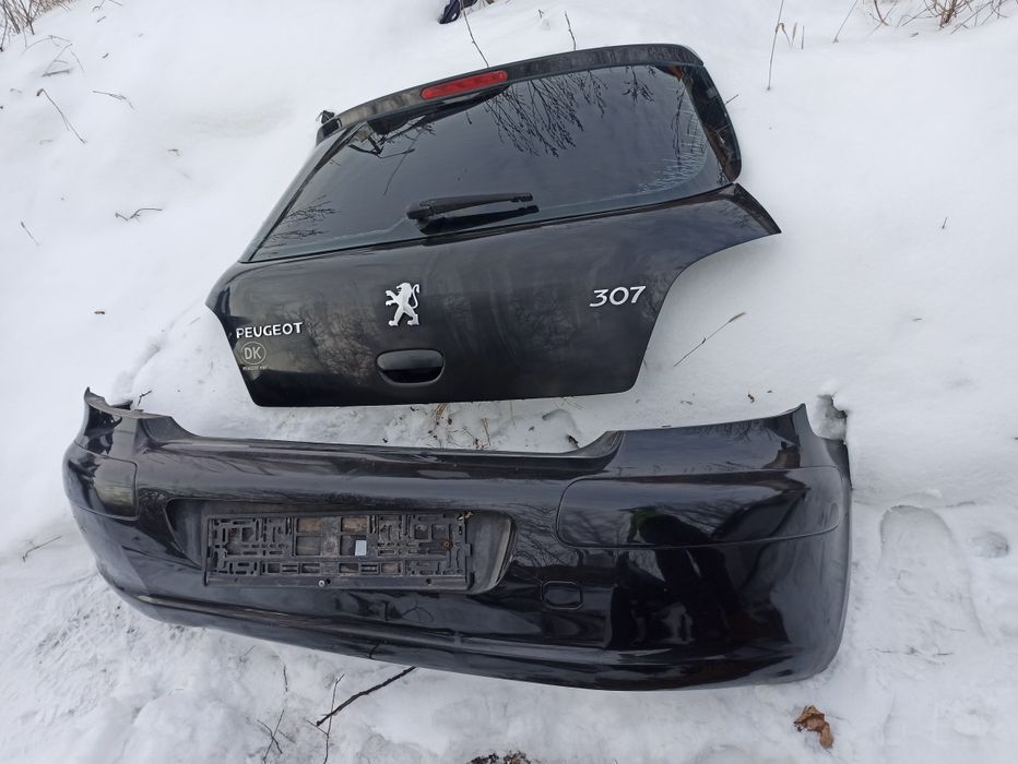 Peugeot 307 hatchback 4d czarna klapa bagażnika zderzak  okazja