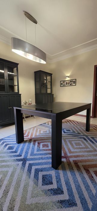 Mesa Moderna Preta - Madeira Maciça
