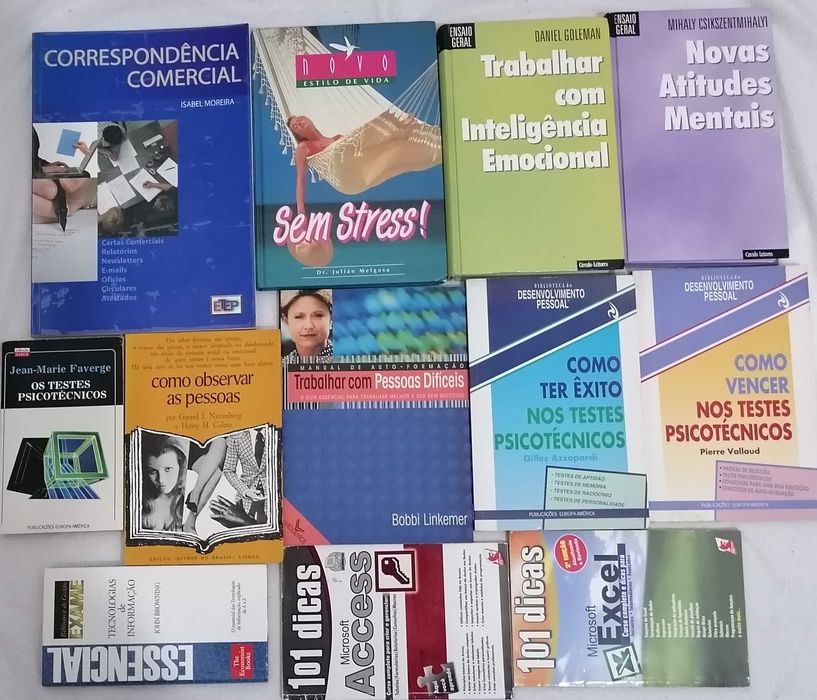 Livros usados de diversas temáticas/autores