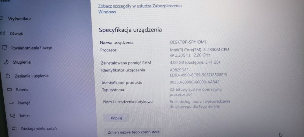 Laptop Dell Vostro 3550  Windows 10 pro.