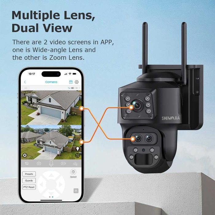 FOTOPUŁAPKA Kamera 12MP 15X zoom SIM SOLAR 4G PTZ  3 obiektywy‼️ podgl