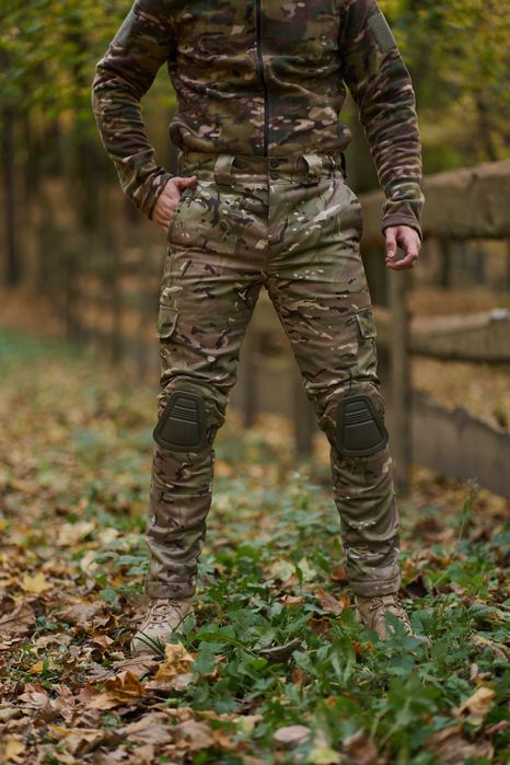 Штани тактичні військові утеплені мультикам з наколінниками