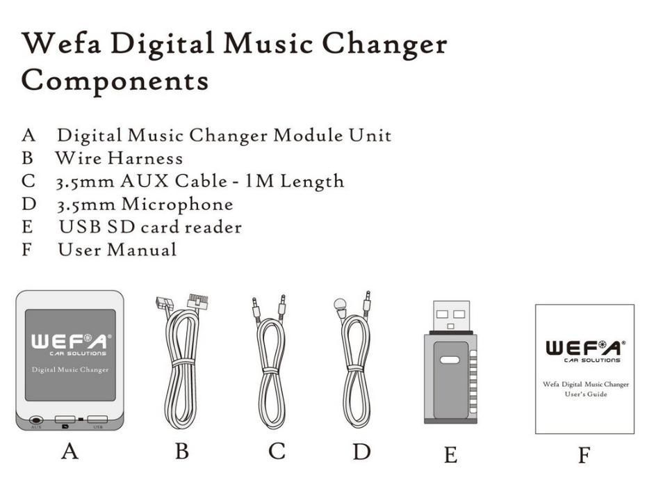 Адаптер эмулятор CD чейнджера USB SD AUX Bluetooth WEFA YATOUR GROM