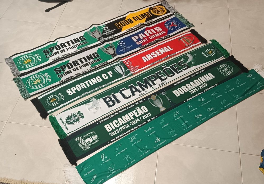 6 echarpes ,scarf, bufandas sporting