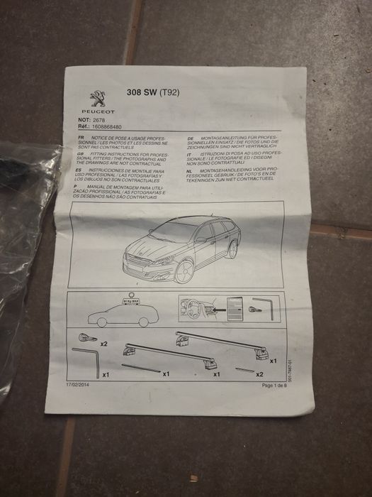 Barras tejadilho Peugeot 308 SW