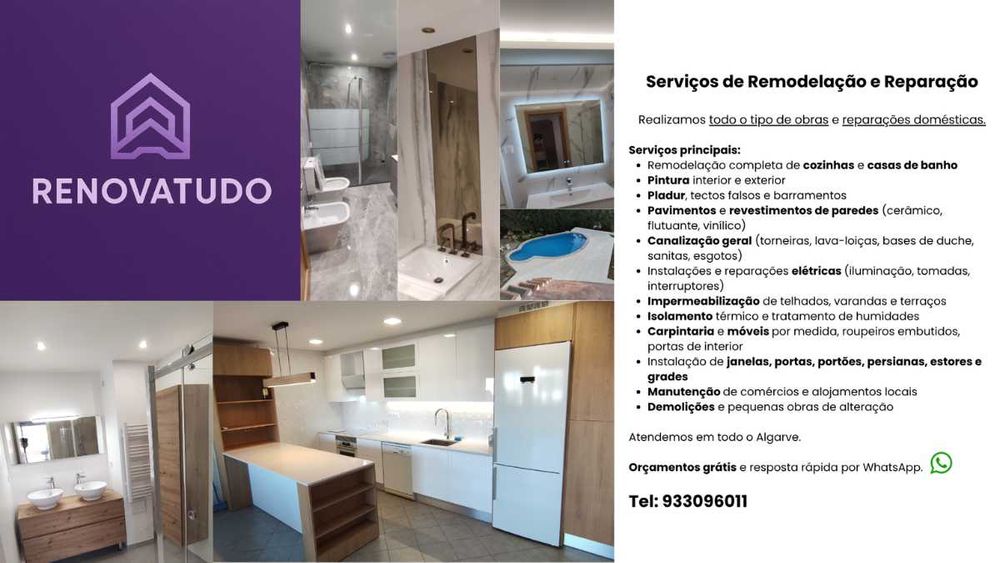 OBRAS - Remodelações, Renovações, Manutenção / Renovations & Repairs