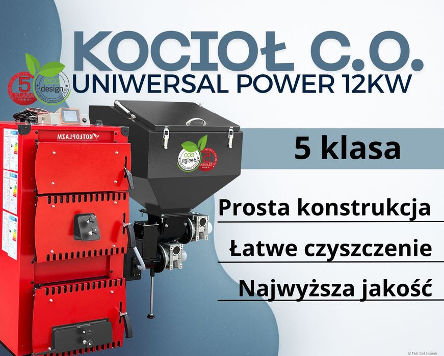 Kocioł, Piec - pellet, drewno, ekogroszek. UNIWERSAL POWER 12 kW