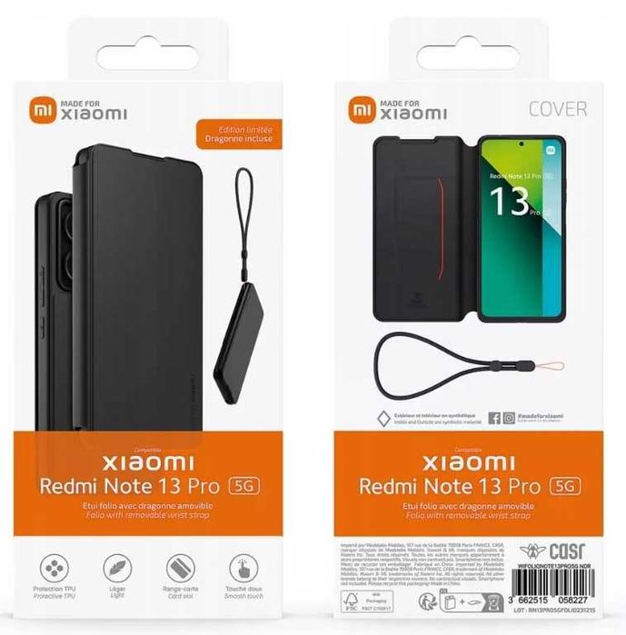 Etui z klapką made for xiaomi do Xiaomi Redmi Note 13 Pro 5G czarne