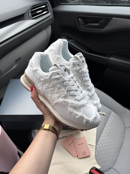 New Balance 574 x Miu Miu Denim White