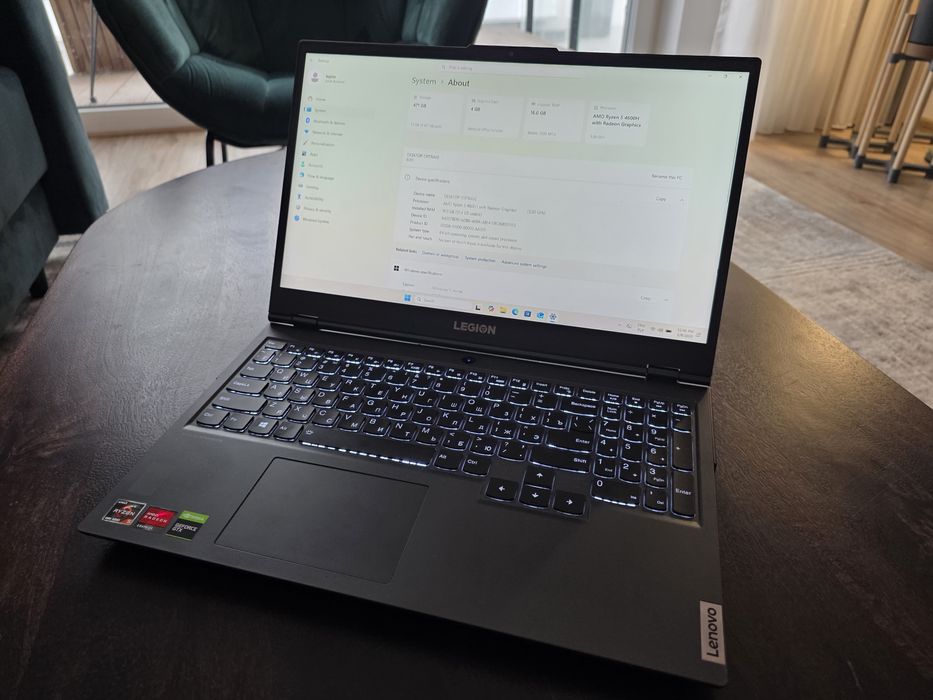 Laptop Lenovo Legion 5, AMD Ryzen 5 4600H, 144 hz, 16GB, GTX 1650