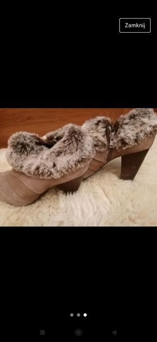 Skórzane buty z futerkiem