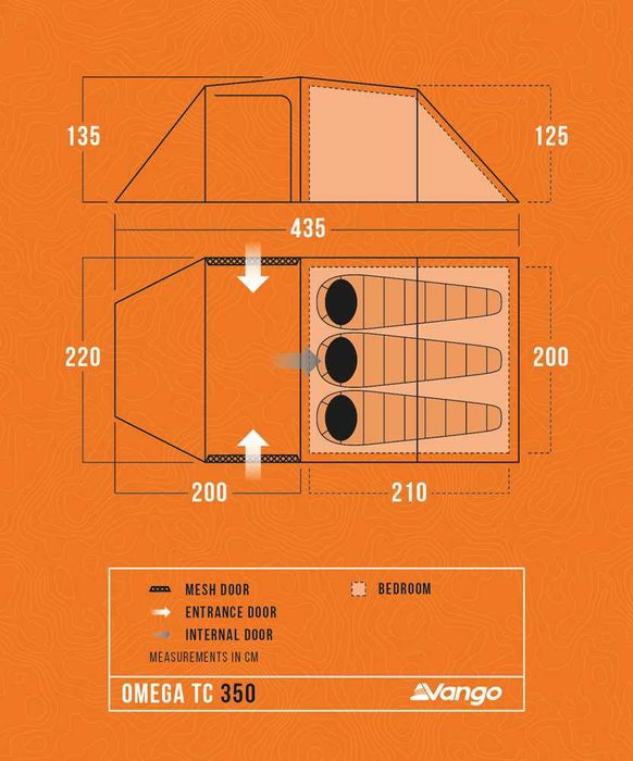 namiot 3 osobowy Vango OMEGA TC 350 - namiot oddychający