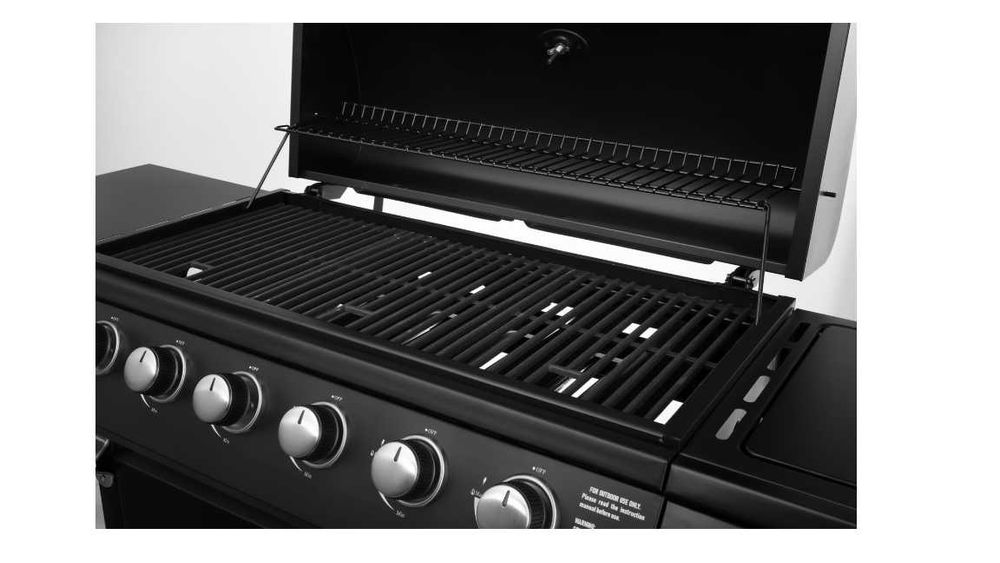 Grill gazowy ogrodowy żeliwny Lehmann Vegas ruszt 6+1 srebrny