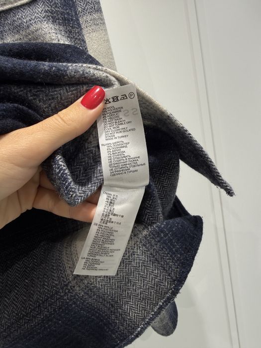 Reiss тепла вовняна сорочка куртка в клітинку